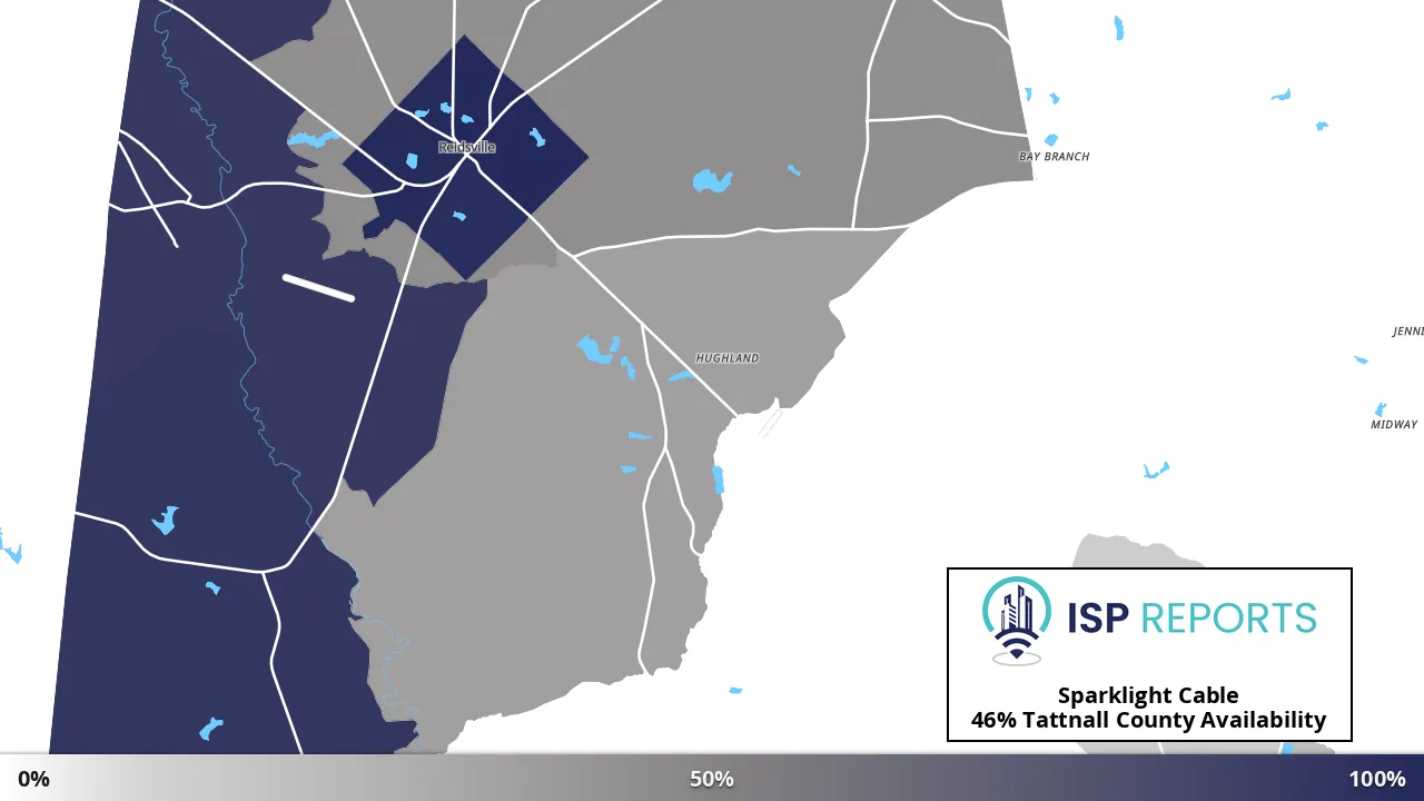 Tattnall County, GA map of internet availability