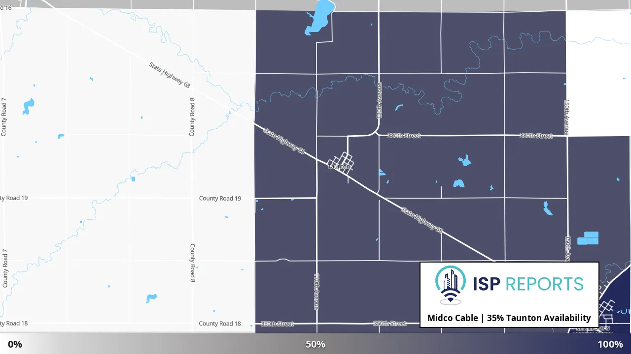 Taunton, MN map of internet availability