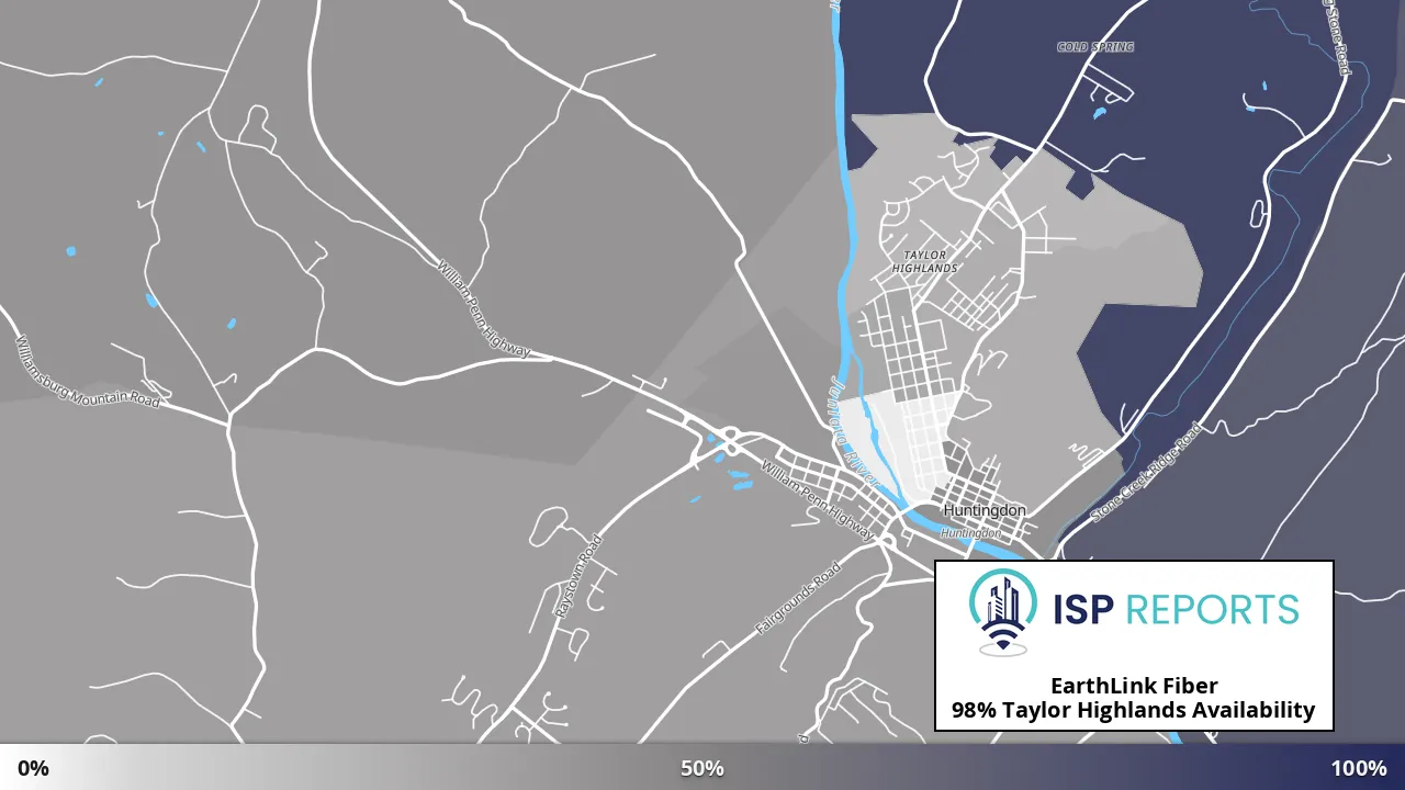 Taylor Highlands, PA map of internet availability