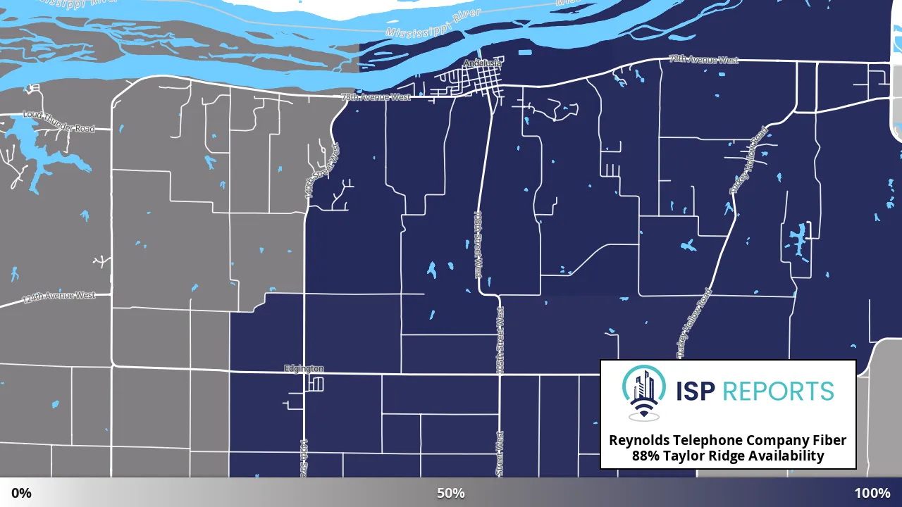 Taylor Ridge, IL map of internet availability