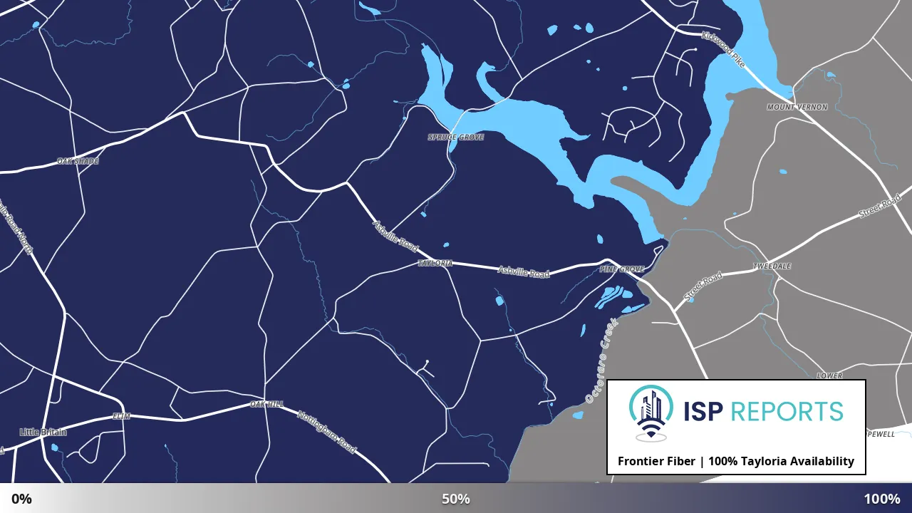 Tayloria, PA map of internet availability