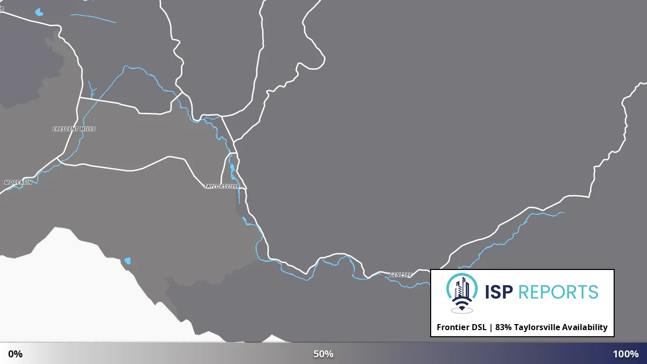 Taylorsville, CA map of internet availability