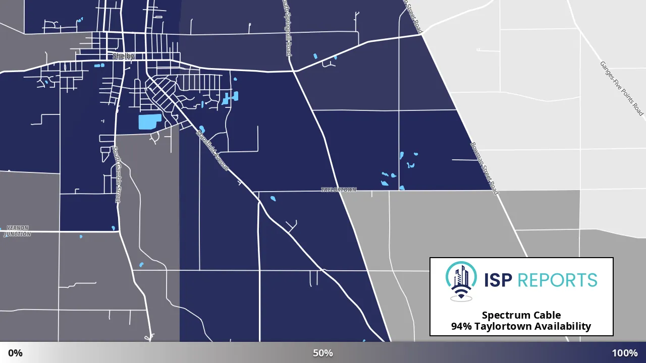 Taylortown, OH map of internet availability
