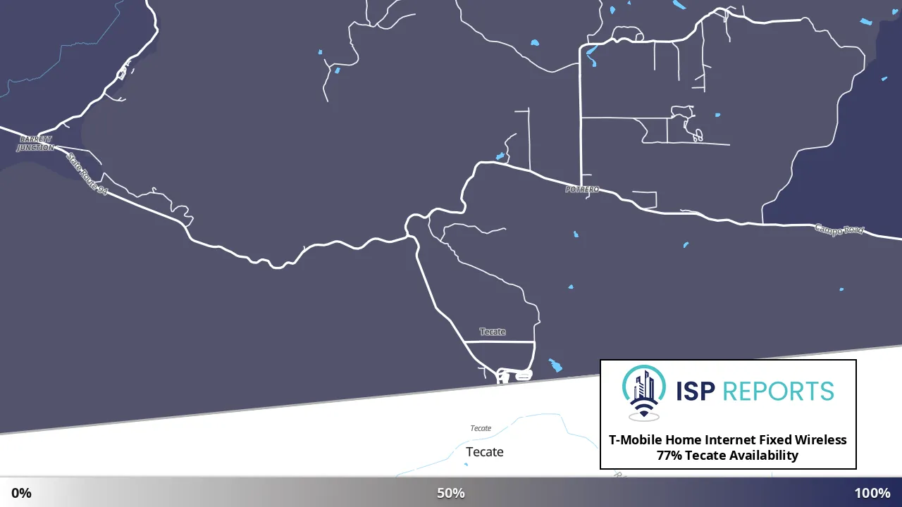 Tecate, CA map of internet availability