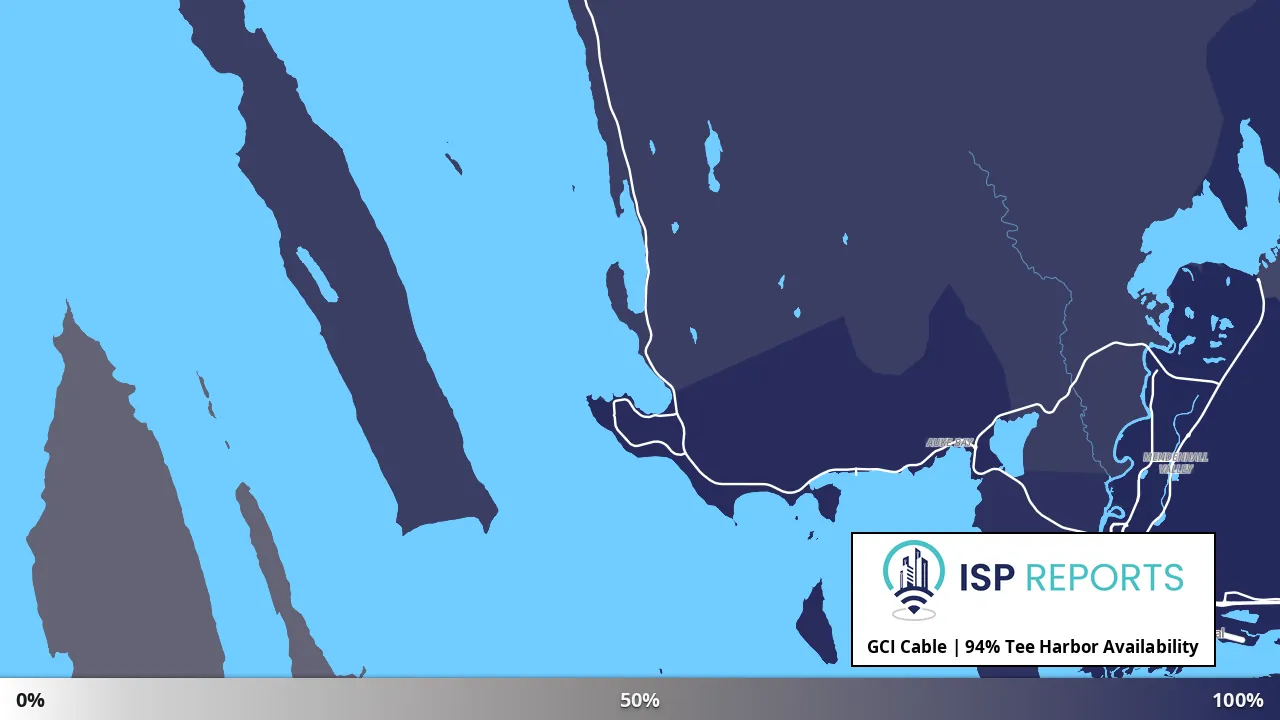 Tee Harbor, AK map of internet availability