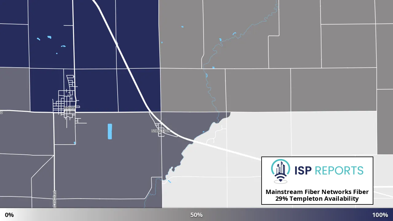 Templeton, IN map of internet availability