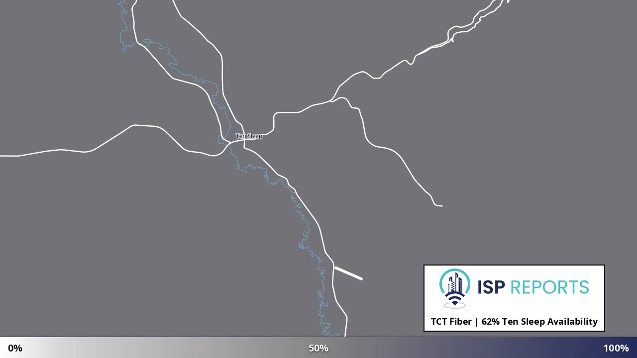 Ten Sleep, WY map of internet availability