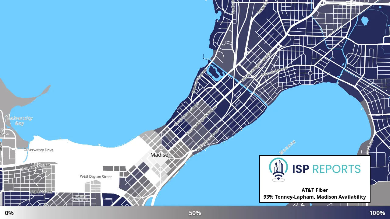 Tenney-Lapham, Madison, WI map of internet availability