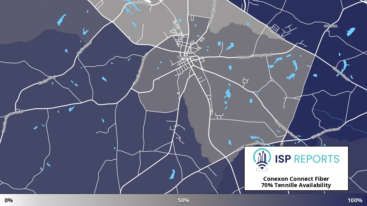 Tennille, GA map of internet availability