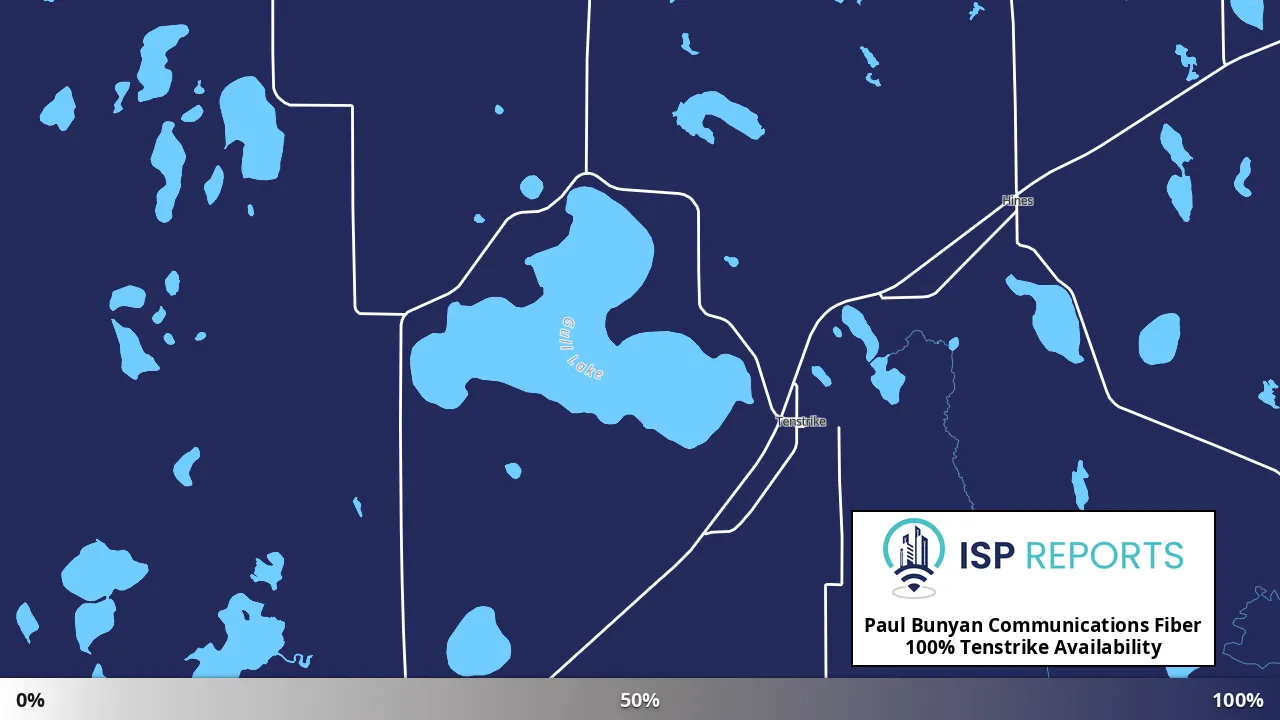 Tenstrike, MN map of internet availability