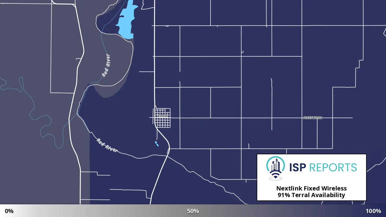 Terral, OK map of internet availability