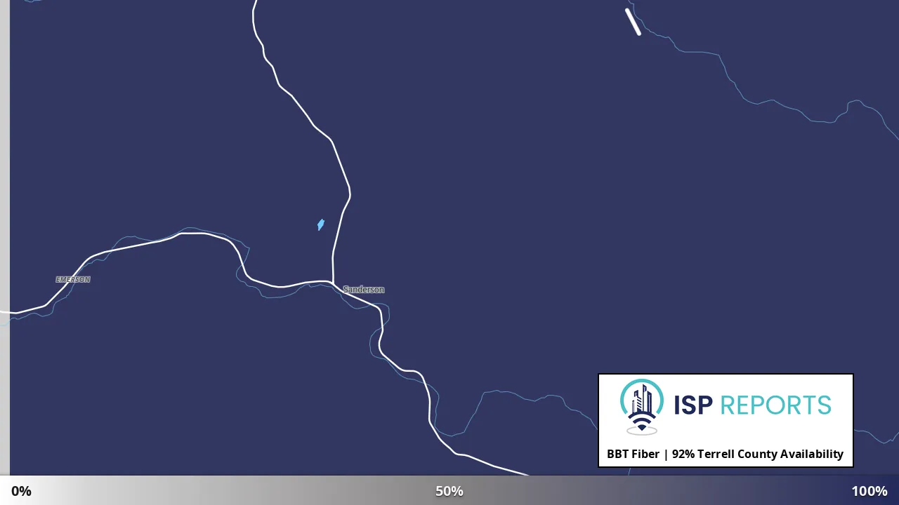 Terrell County, TX map of internet availability