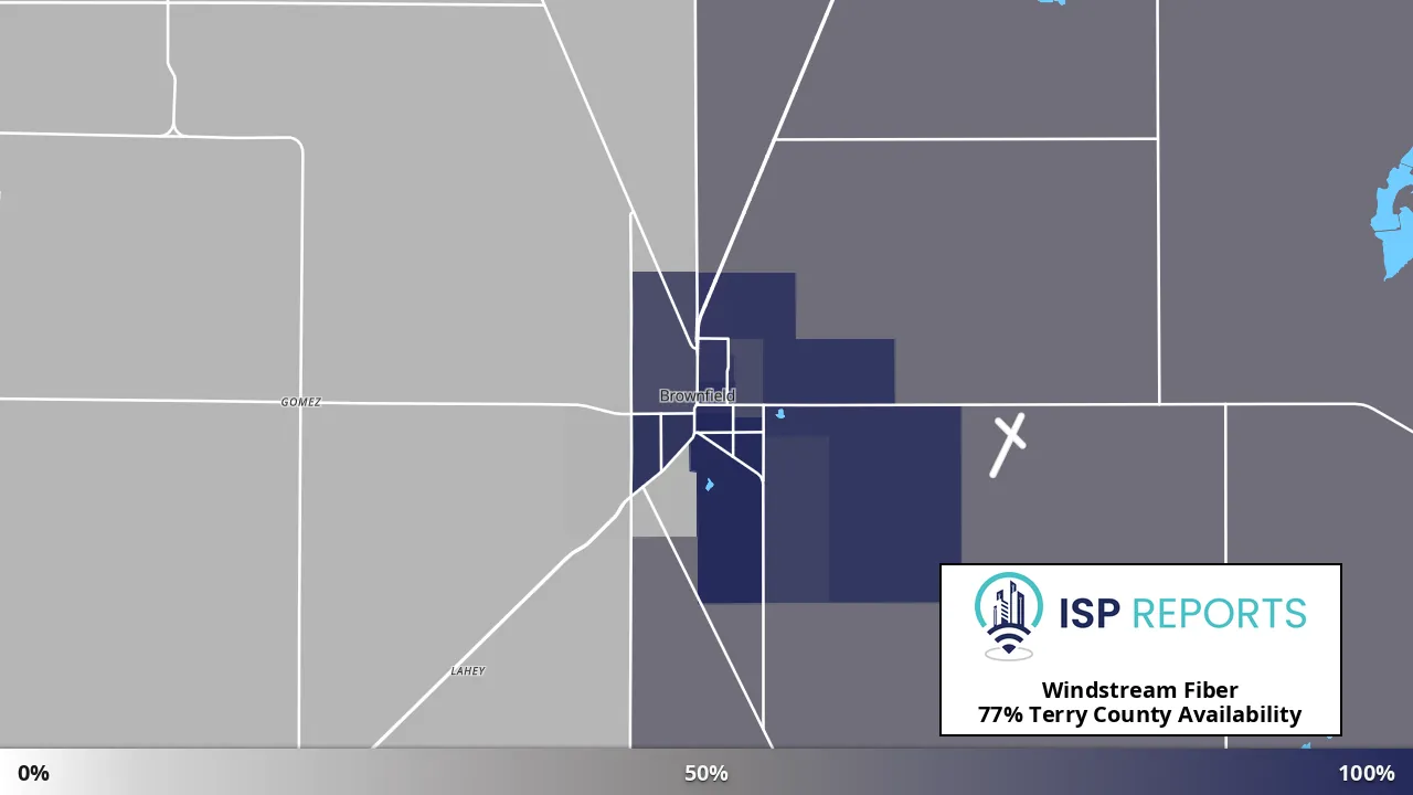 Terry County, TX map of internet availability