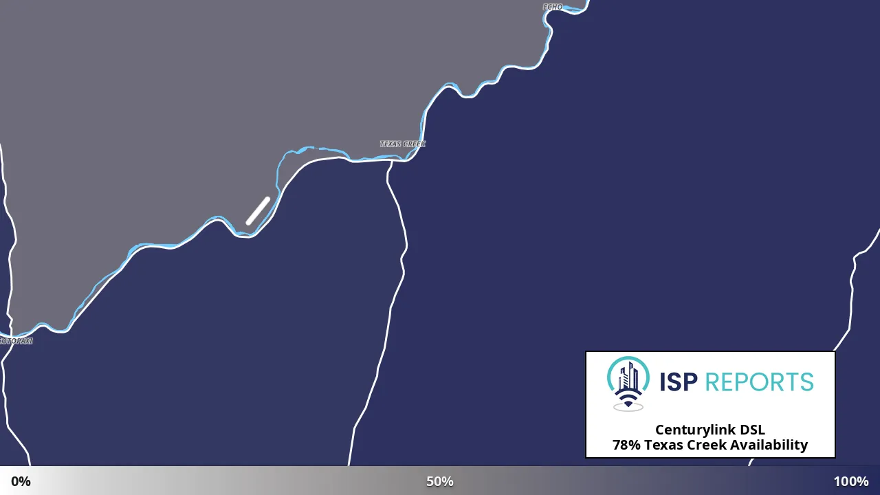 Texas Creek, CO map of internet availability