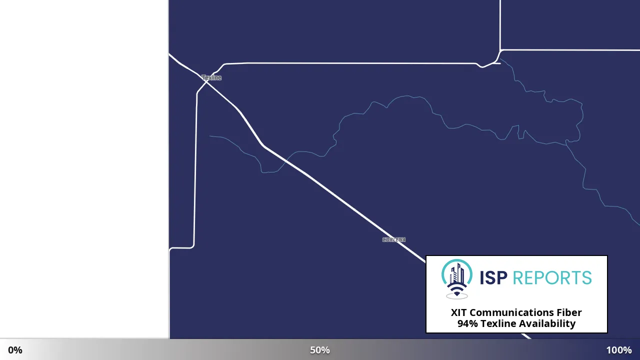 Texline, TX map of internet availability