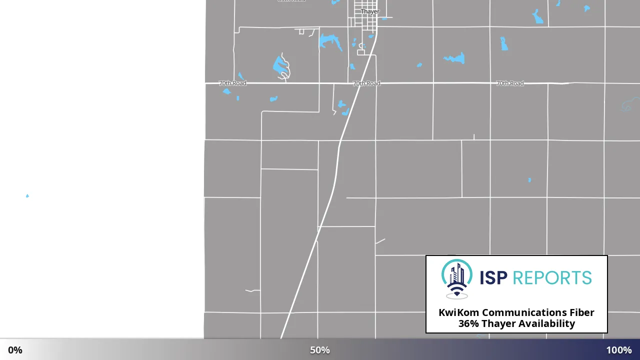 Thayer, KS map of internet availability