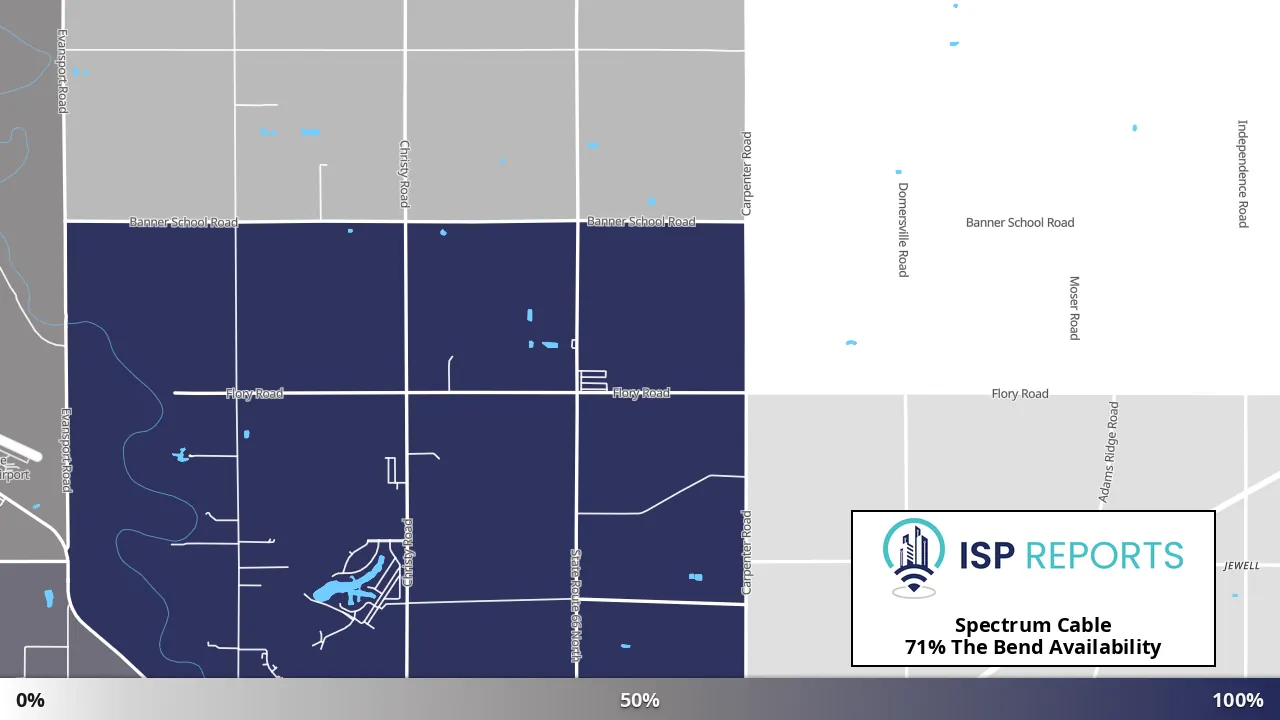 The Bend, OH map of internet availability