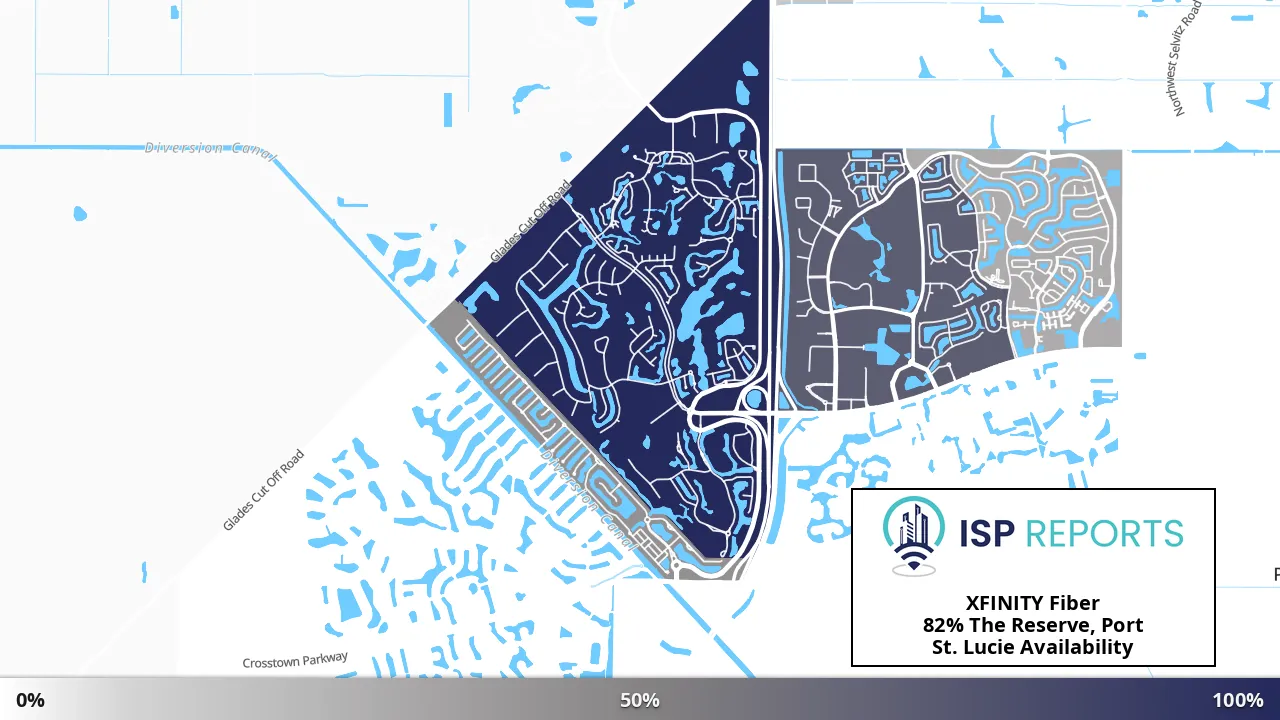 The Reserve, Port St. Lucie, FL map of internet availability
