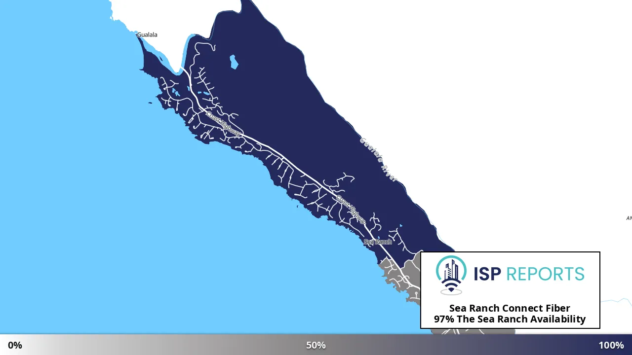 The Sea Ranch, CA map of internet availability