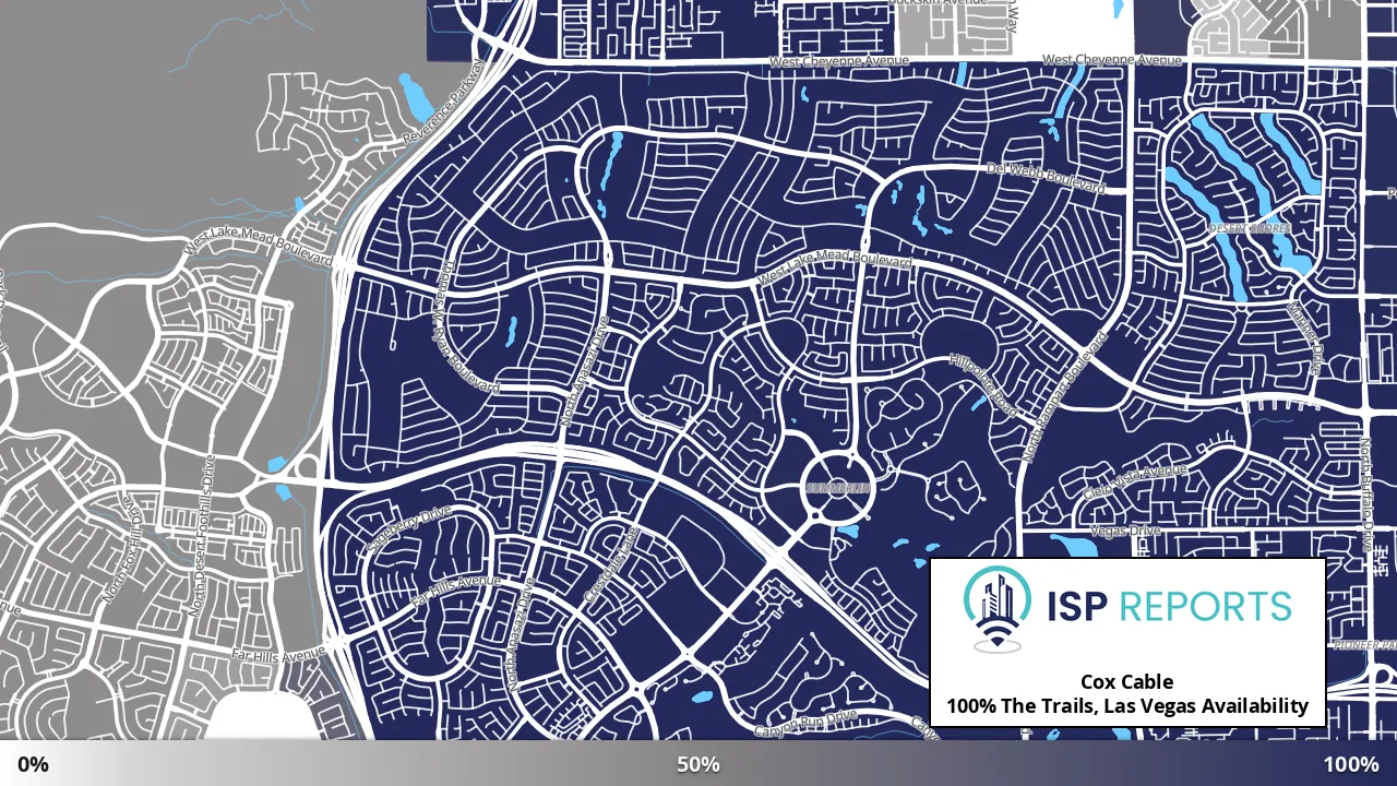 The Trails, Las Vegas, NV map of internet availability