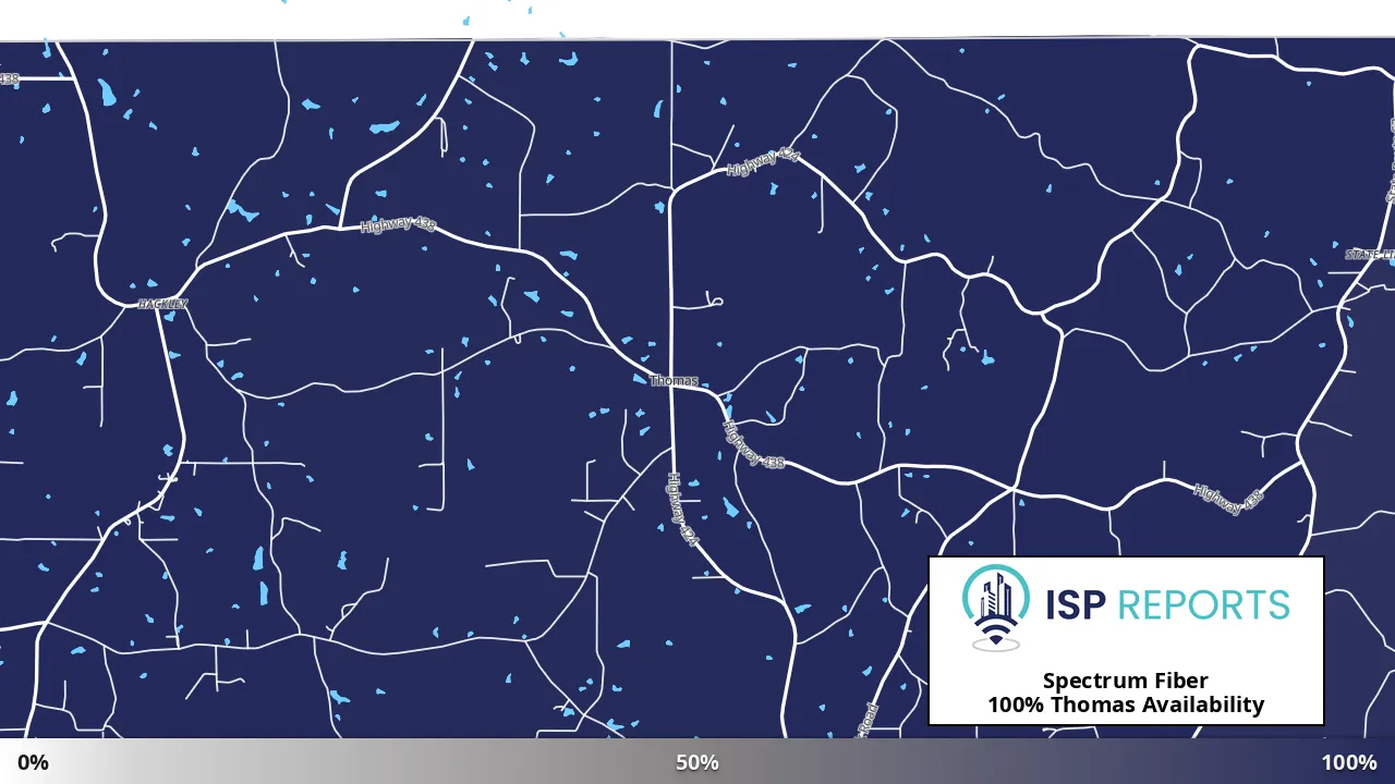 Thomas, LA map of internet availability