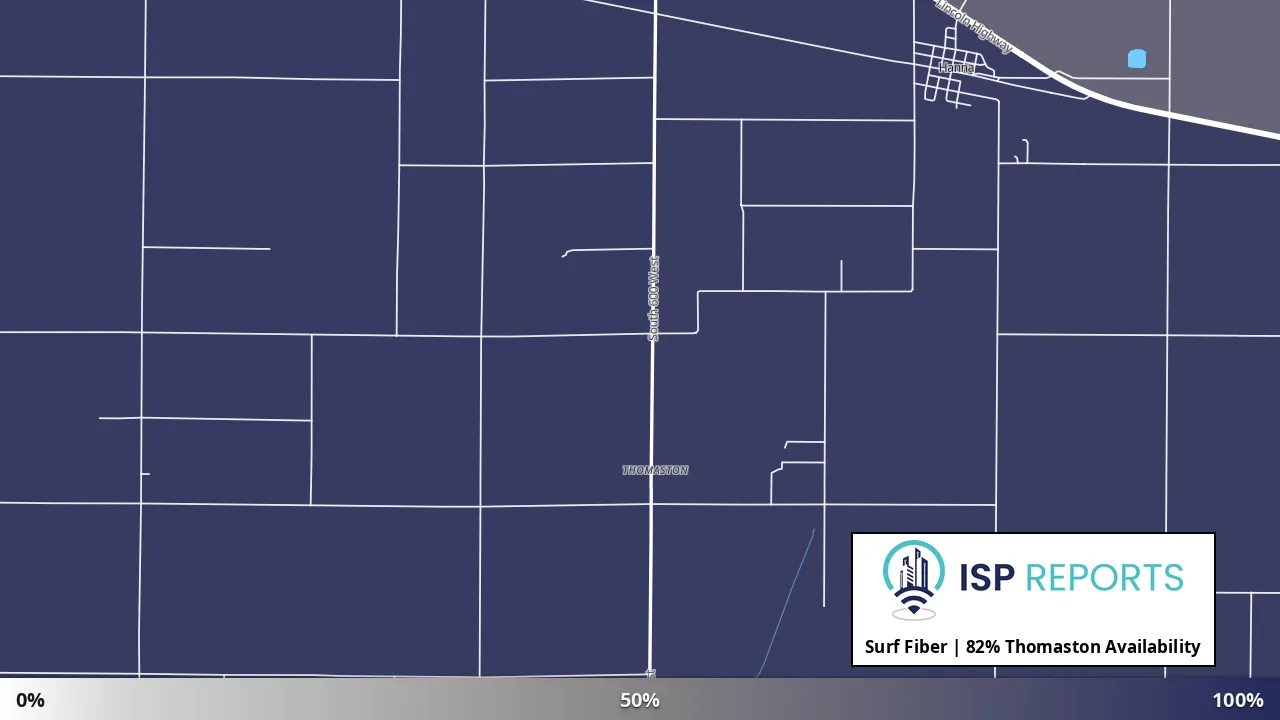 Thomaston, IN map of internet availability
