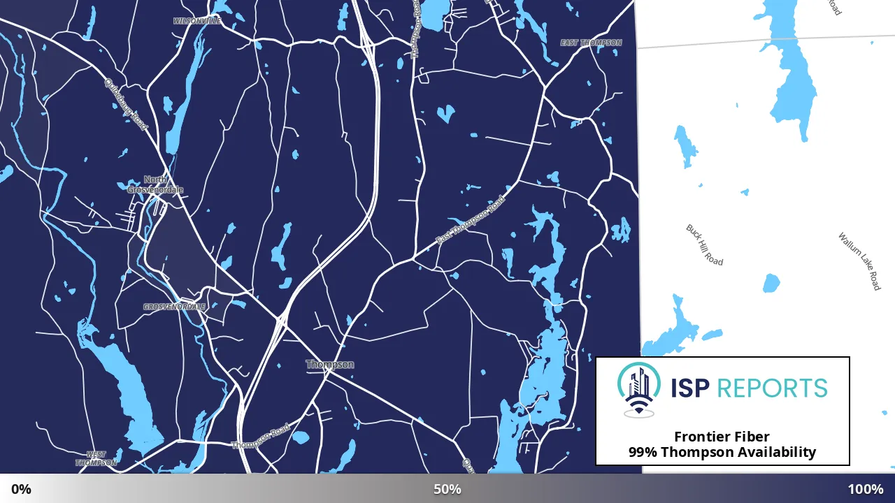 Thompson, CT map of internet availability