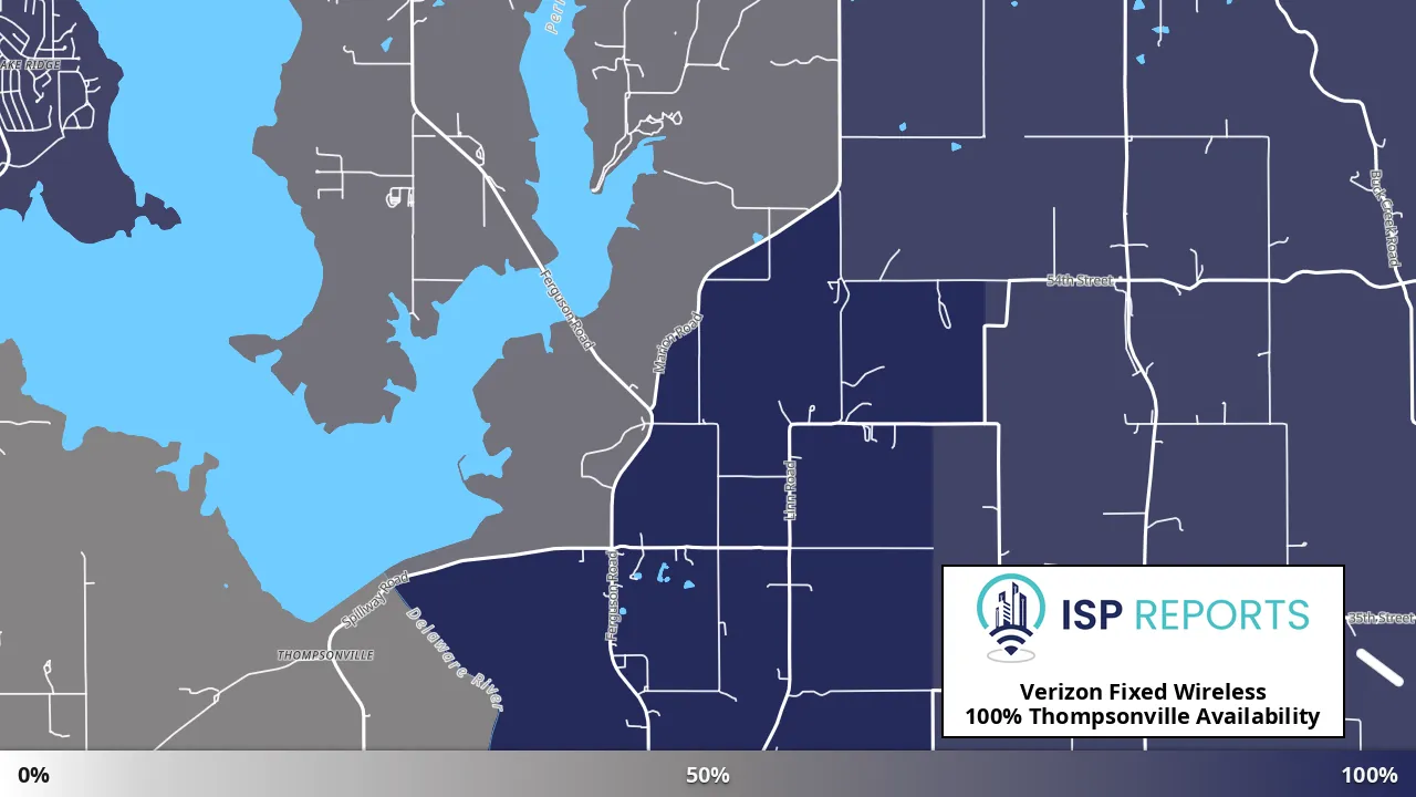 Thompsonville, KS map of internet availability