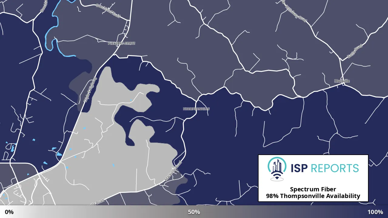 Thompsonville, KY map of internet availability