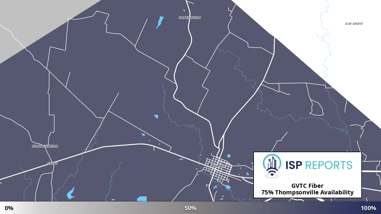 Thompsonville, TX map of internet availability