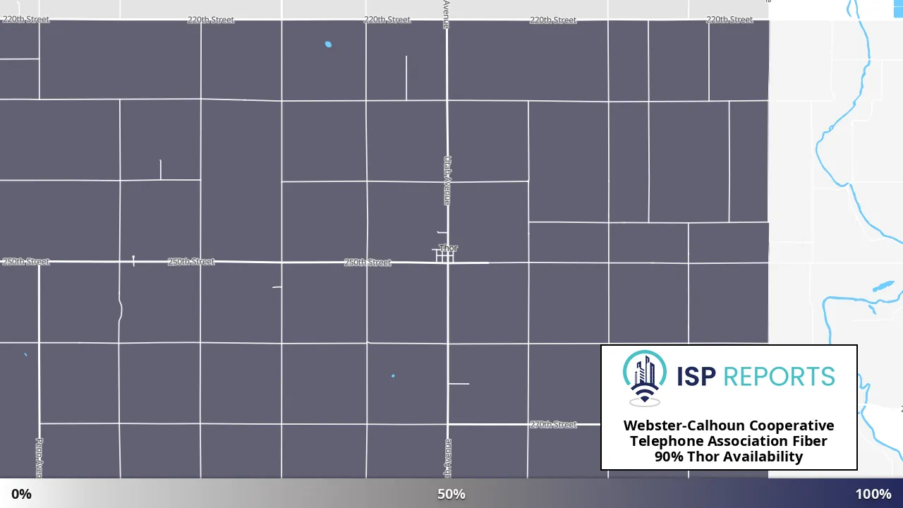 Thor, IA map of internet availability