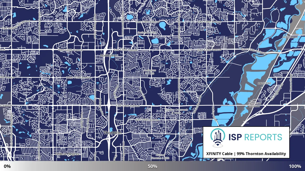 Thornton, CO map of internet availability