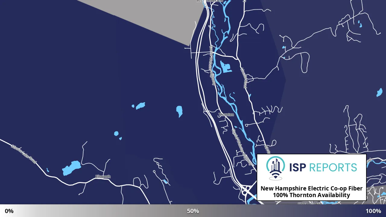 Thornton, NH map of internet availability