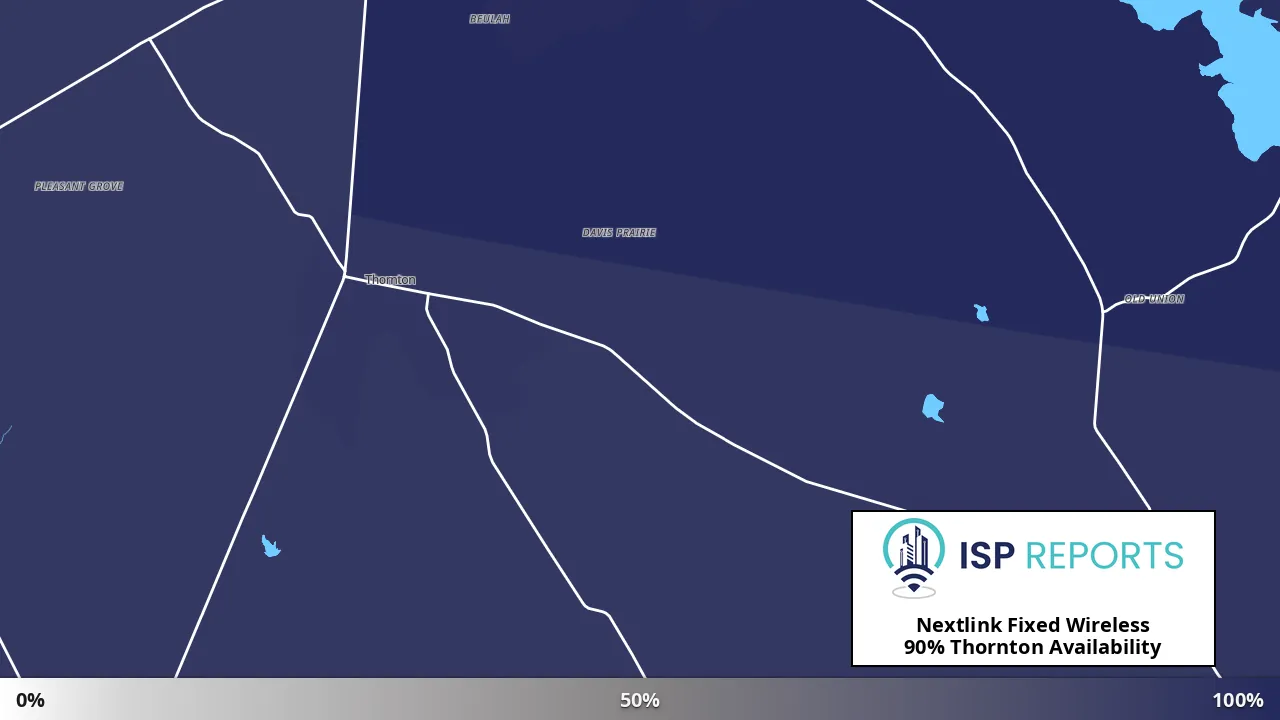 Thornton, TX map of internet availability