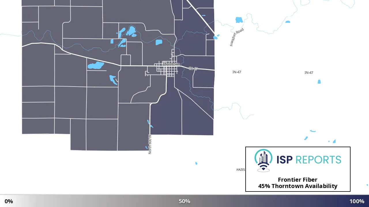 Thorntown, IN map of internet availability