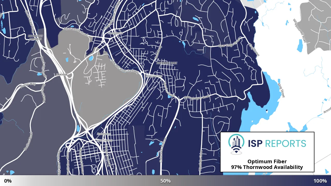 Thornwood, NY map of internet availability