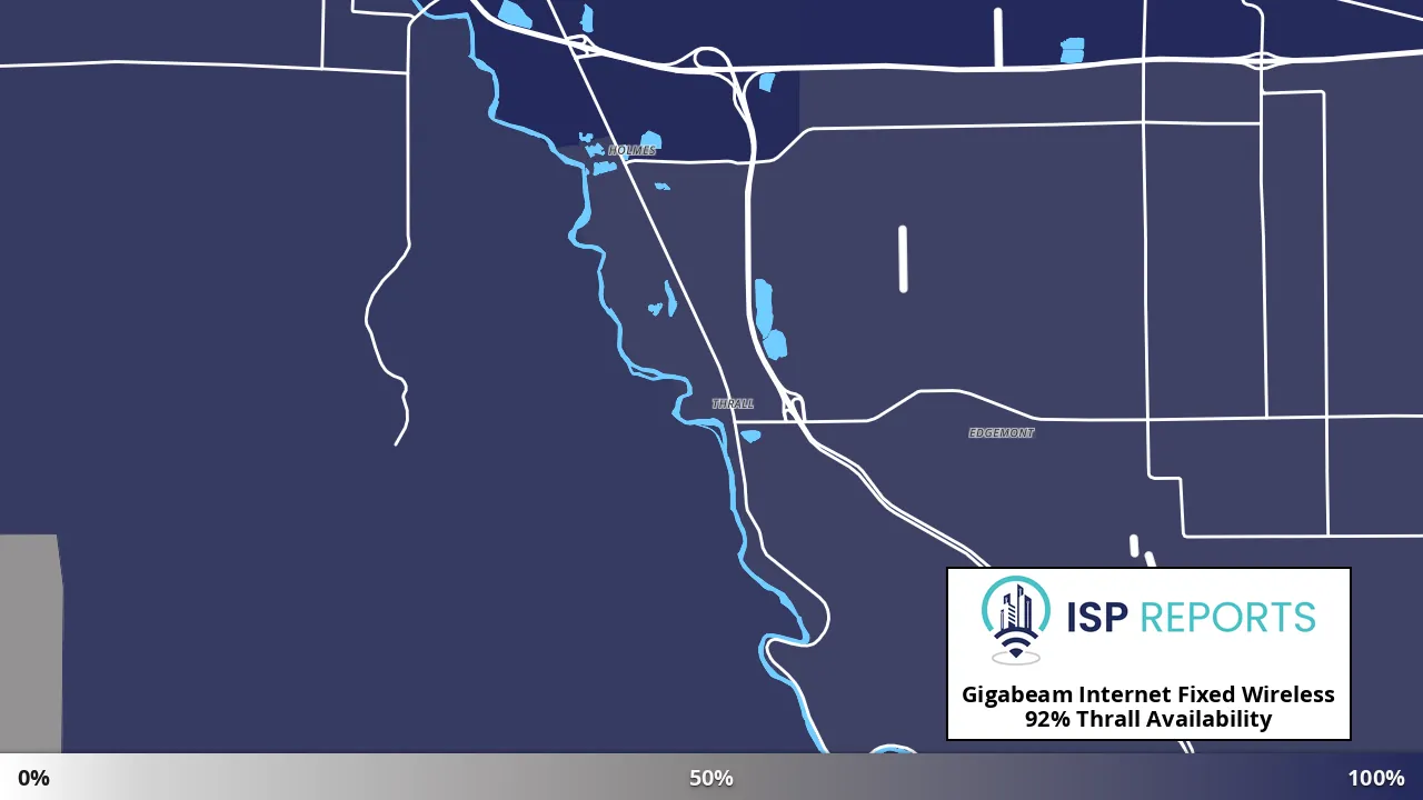 Thrall, WA map of internet availability