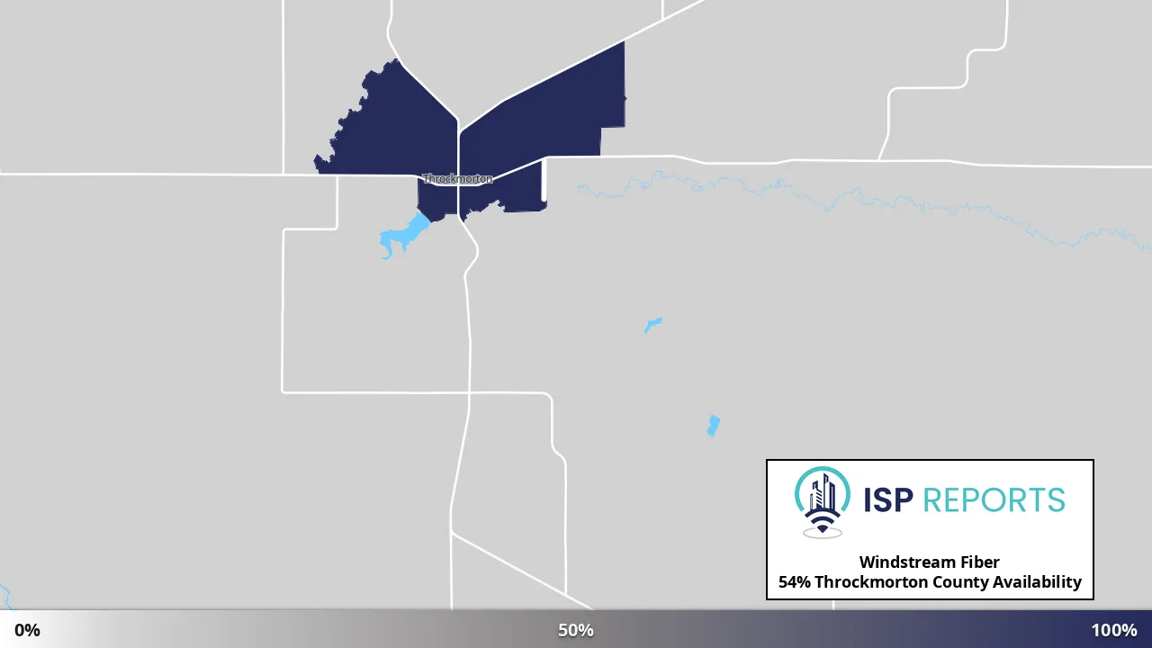 Throckmorton County, TX map of internet availability