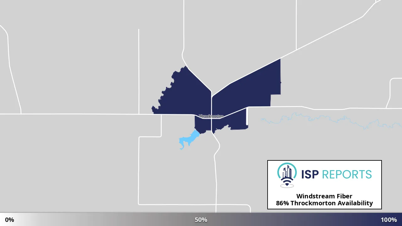 Throckmorton, TX map of internet availability