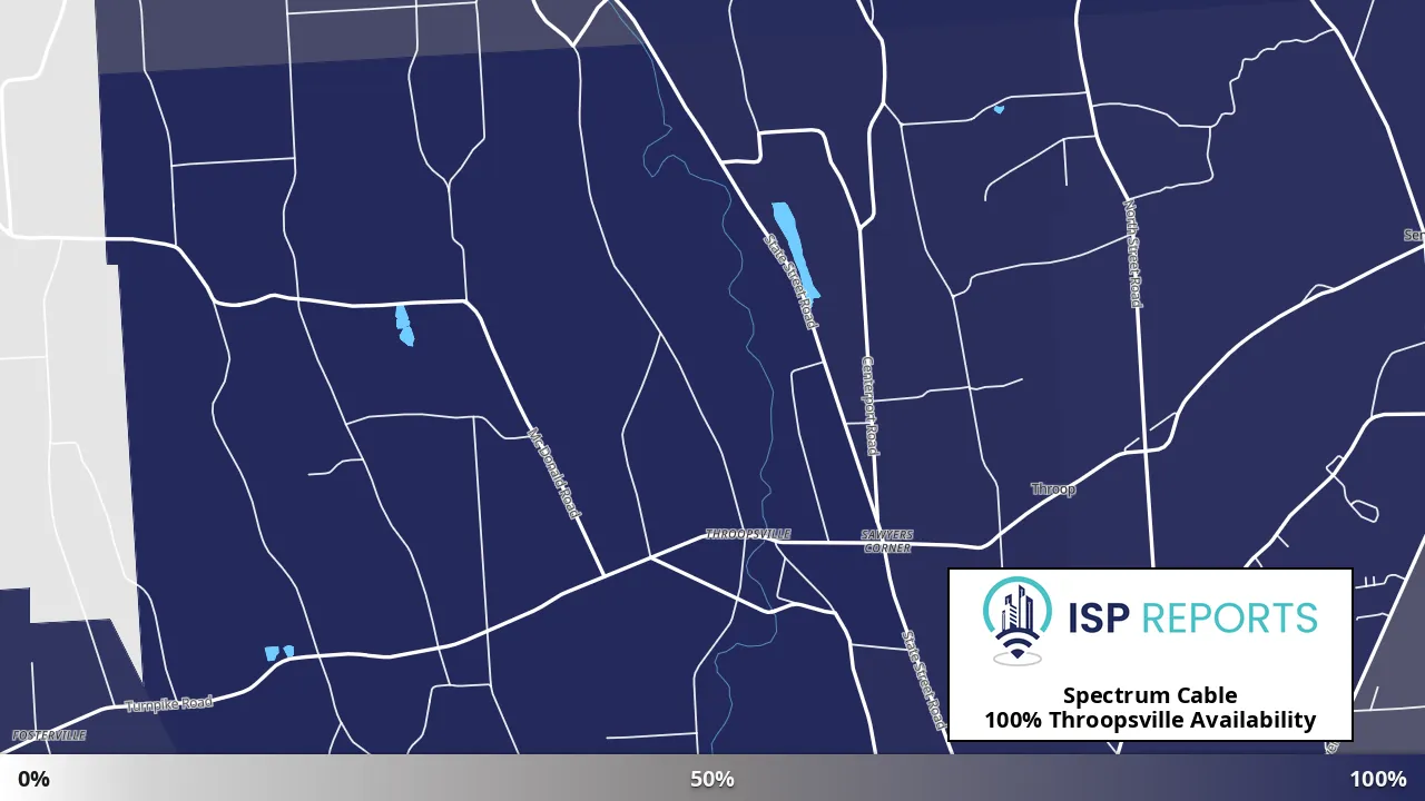 Throopsville, NY map of internet availability