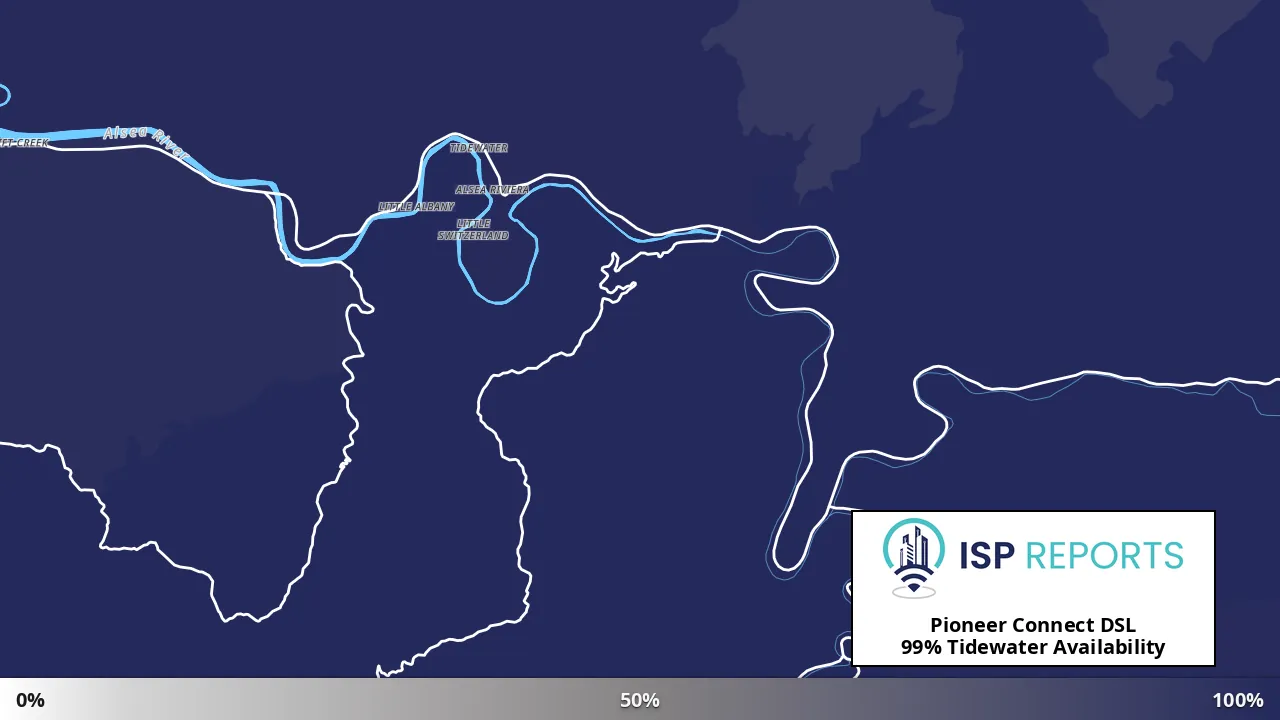 Tidewater, OR map of internet availability