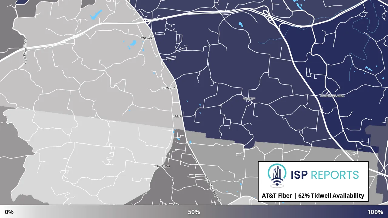 Tidwell, TN map of internet availability