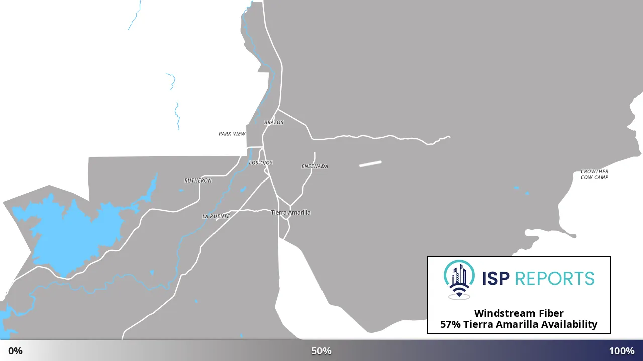Tierra Amarilla, NM map of internet availability