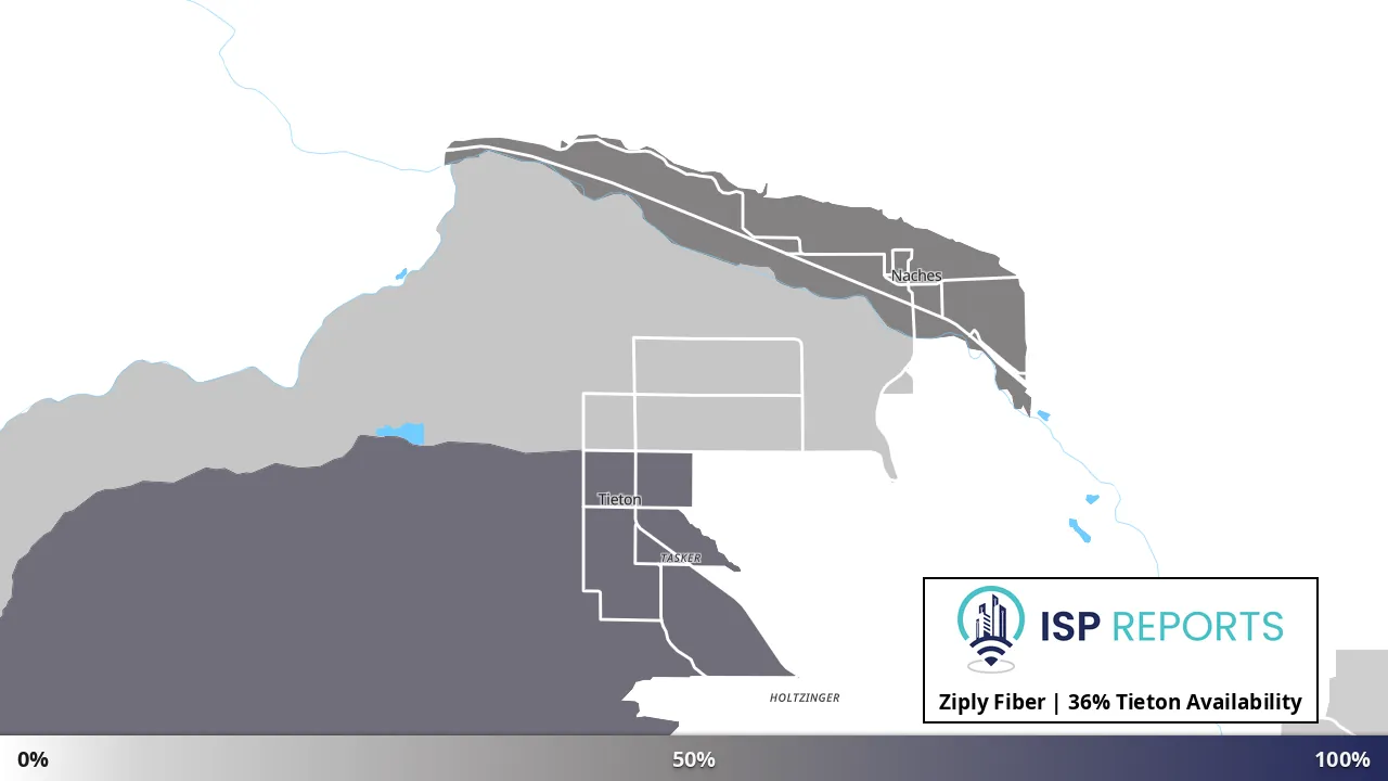 Tieton, WA map of internet availability