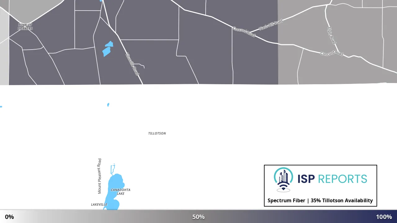 Tillotson, PA map of internet availability
