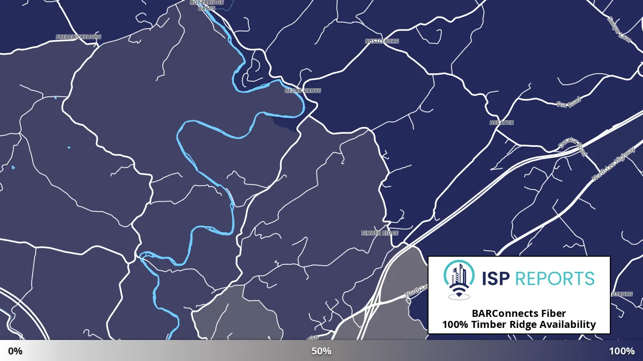 Timber Ridge, VA map of internet availability