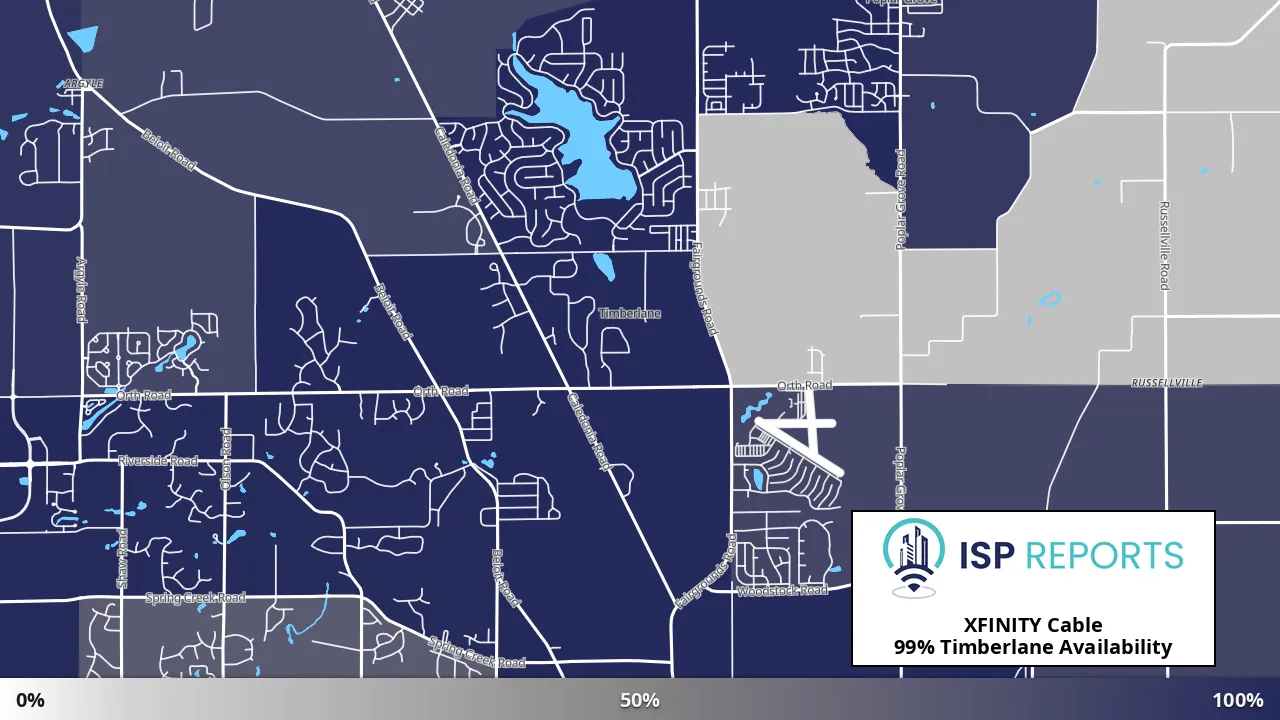 Timberlane, IL map of internet availability