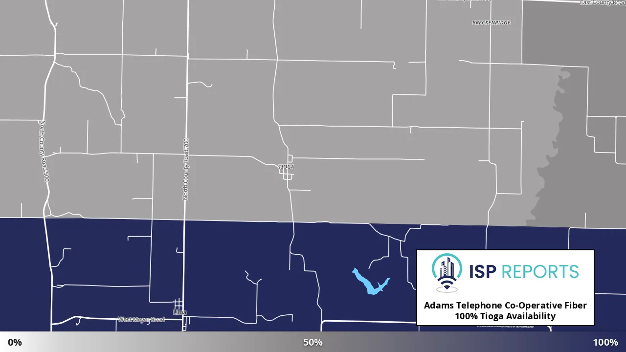 Tioga, IL map of internet availability