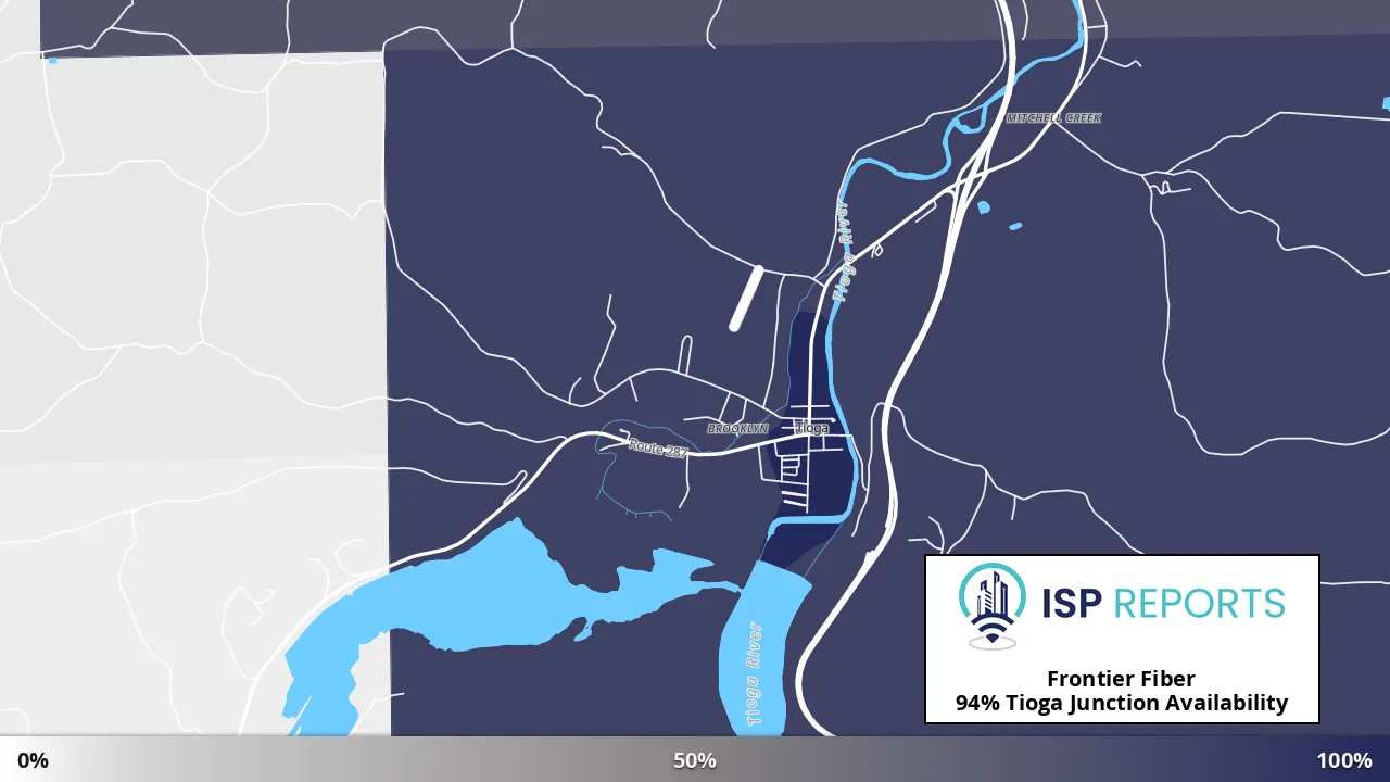 Tioga Junction, PA map of internet availability
