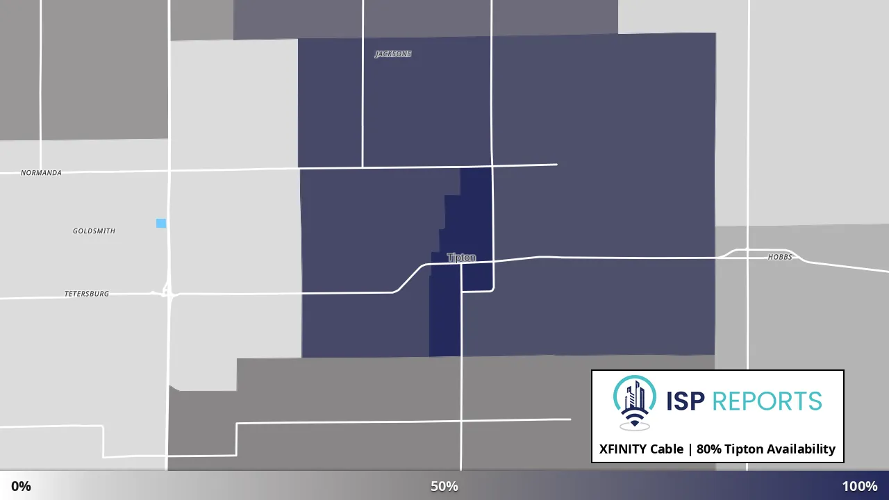 Tipton, IN map of internet availability